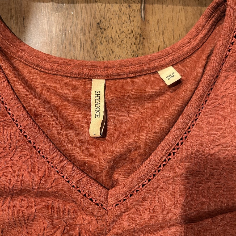 Shyanne Rust V-Neck Ruched top - Picture 4 of 5